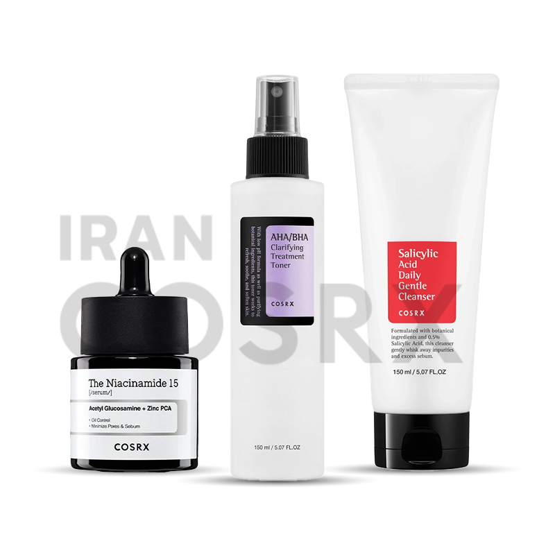 روتین کامل پوست چرب و مختلط کوزارکس + پاکسازی عمقی و رفع جوش و جای جوش